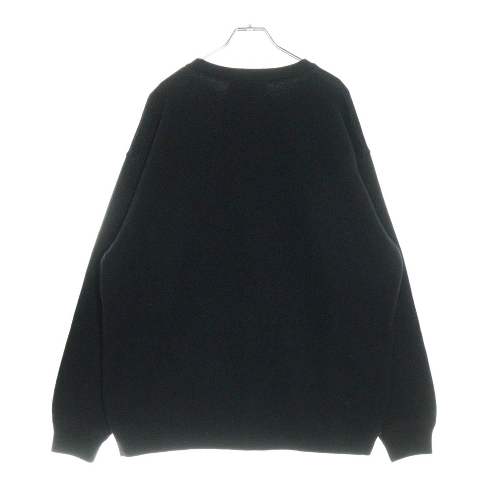 Girls Don't Cry(ガールズドントクライ) 22AW ANGEL KNIT エンジェル ロゴ コットン クルーネック ニット セーター ブラック