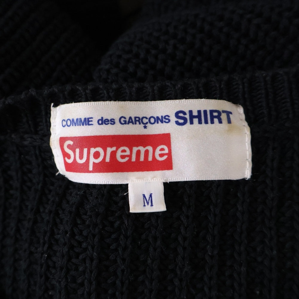 SUPREME(シュプリーム) 18AW ×COMME des GARCONS SHIRT コムデギャルソンシャツ ロゴプリント ローゲージ ニット セーター ブラック