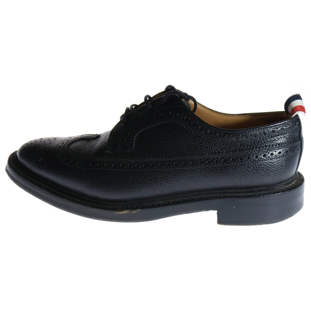THOM BROWNE(トムブラウン) トリコロール ウィングチップ レザー シューズ ブラック MFD002AP5210