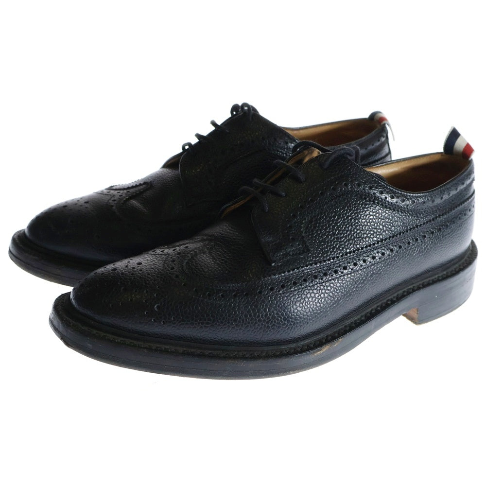 THOM BROWNE(トムブラウン) トリコロール ウィングチップ レザー シューズ ブラック MFD002AP5210