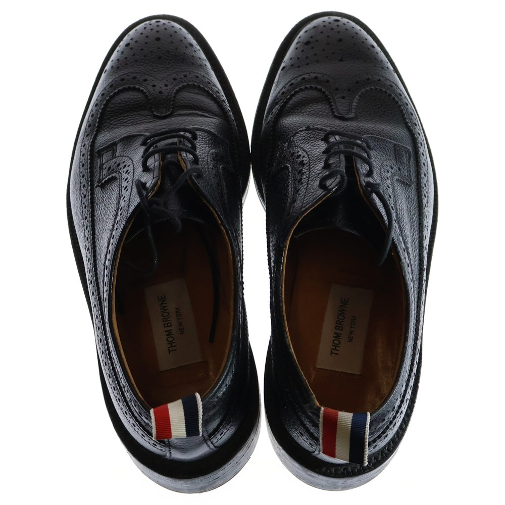 THOM BROWNE(トムブラウン) トリコロール ウィングチップ レザー シューズ ブラック MFD002AP5210