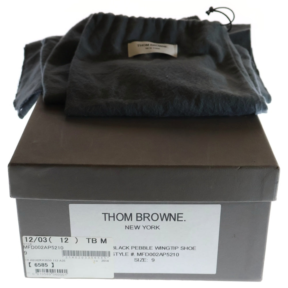 THOM BROWNE(トムブラウン) トリコロール ウィングチップ レザー シューズ ブラック MFD002AP5210