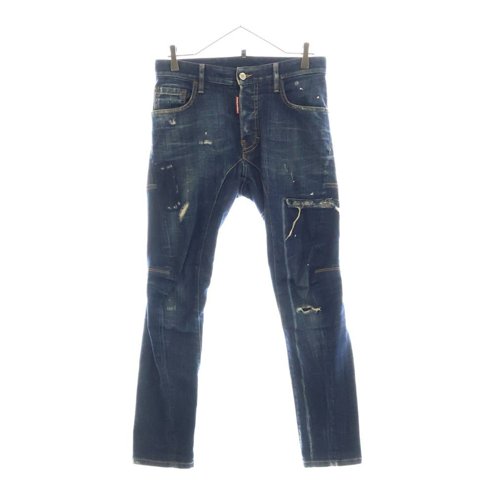 DSQUARED2(ディースクエアード) 20SS TIDY BIKER JEAN タイディ バイカー ダメージ加工 ボタンフライ デニムパンツ インディゴ S74LB0714 S30342