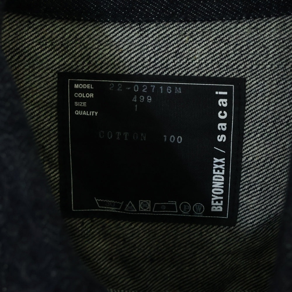 Sacai(サカイ) 22SS ×BEYONDEXX DENIM BLOUSON ビヨンデックス デニムジャケット ブルゾン Gジャン インディゴ 22-02716M