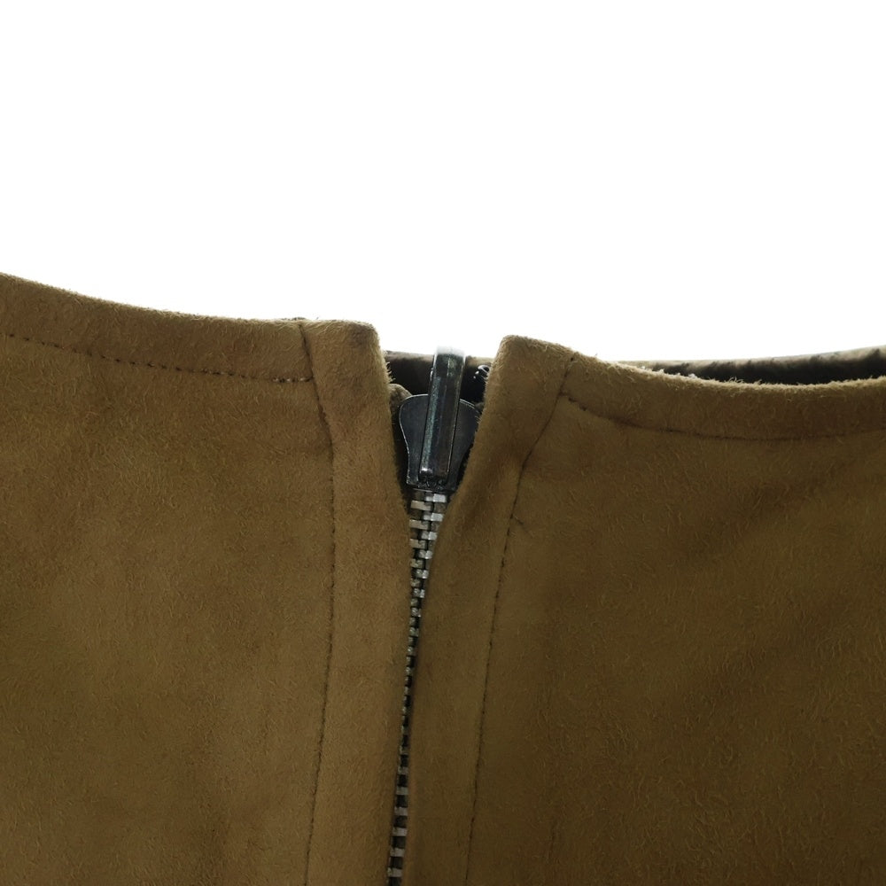 UNDERCOVER(アンダーカバー) 99AW AMBIVALENCE期 ラムレザー シルク切り替え リバーシブル タイトスカート レディース ベージュ Q49