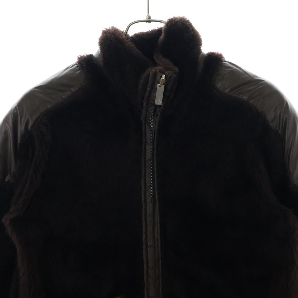 UNDERCOVER(アンダーカバー) 99AW AMBIVALENCE期 ムートン パッチワーク リバーシブル ムートン ジャケット ブラウン Q91