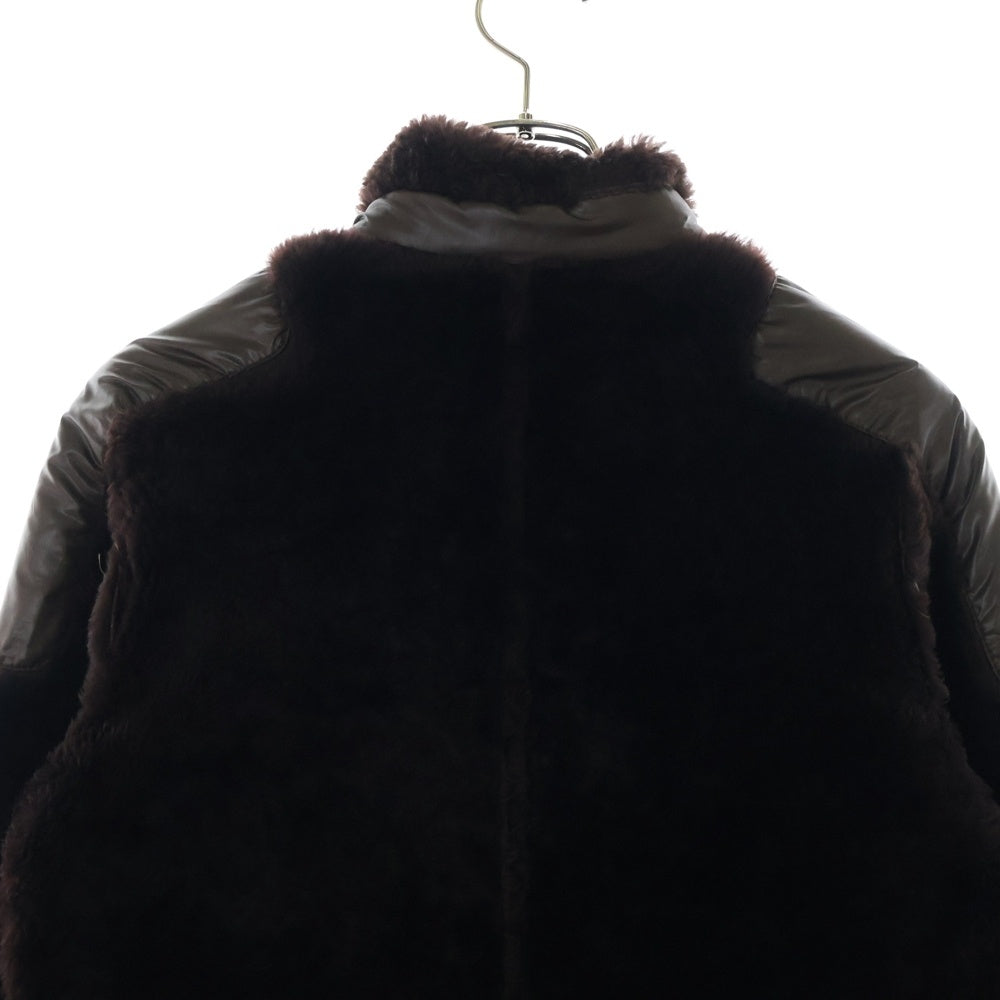 UNDERCOVER(アンダーカバー) 99AW AMBIVALENCE期 ムートン パッチワーク リバーシブル ムートン ジャケット ブラウン Q91