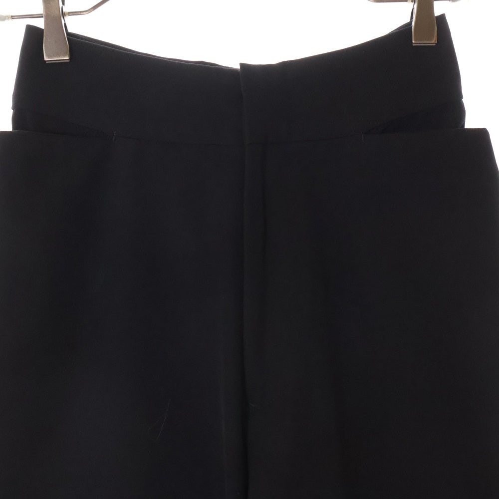 Yohji Yamamoto(ヨウジヤマモト) ノータック スリットデザイン スラックスパンツ サンプル品 レディース ブラック