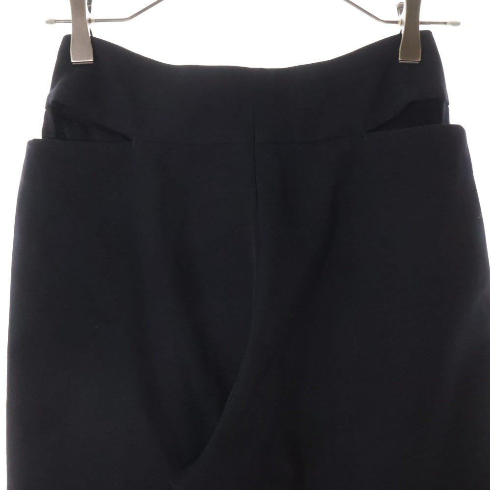 Yohji Yamamoto(ヨウジヤマモト) ノータック スリットデザイン スラックスパンツ サンプル品 レディース ブラック