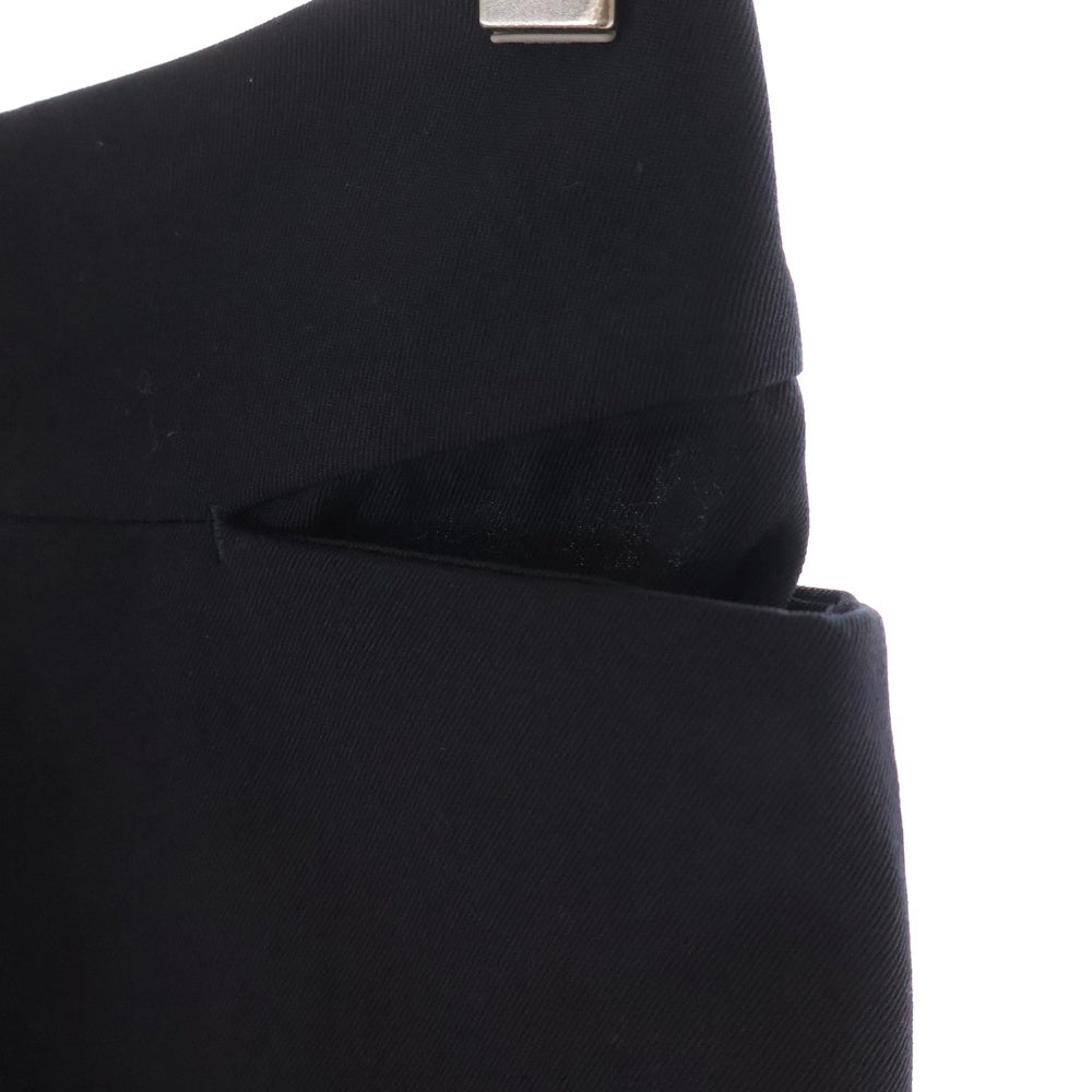 Yohji Yamamoto(ヨウジヤマモト) ノータック スリットデザイン スラックスパンツ サンプル品 レディース ブラック