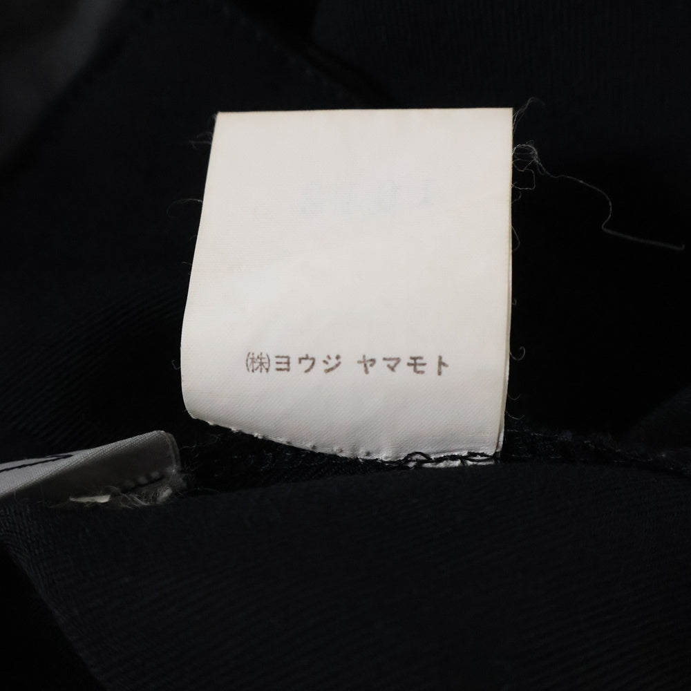 Yohji Yamamoto(ヨウジヤマモト) ノータック スリットデザイン スラックスパンツ サンプル品 レディース ブラック