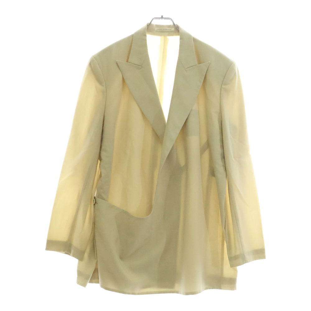 Yohji Yamamoto FEMME(ヨウジヤマモトファム) 92SS ウール混 アシンメトリー シングルテーラードジャケット アイボリー FZ-J17-101