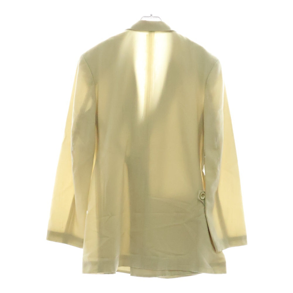 Yohji Yamamoto FEMME(ヨウジヤマモトファム) 92SS ウール混 アシンメトリー シングルテーラードジャケット アイボリー FZ-J17-101