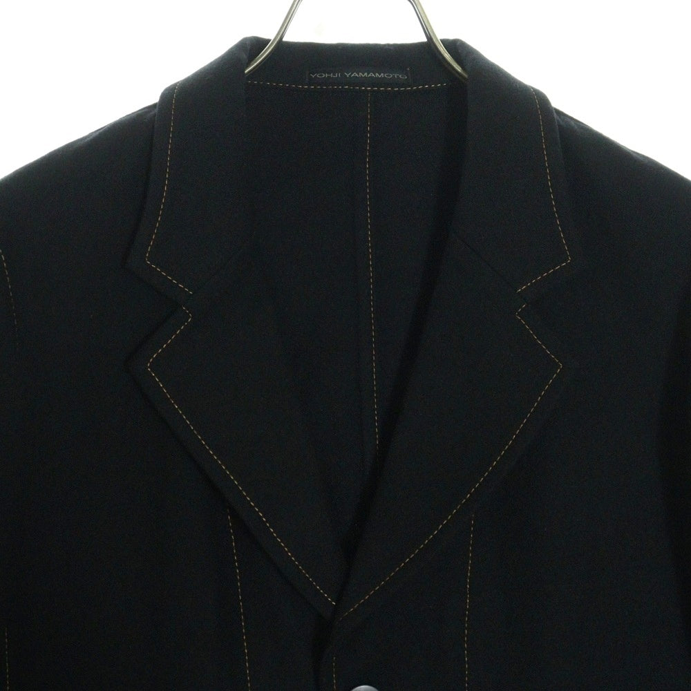 Y's for men(ワイズフォーメン) 02AW ステッチデザイン シングルテーラードジャケット ブラック MM-J05-122