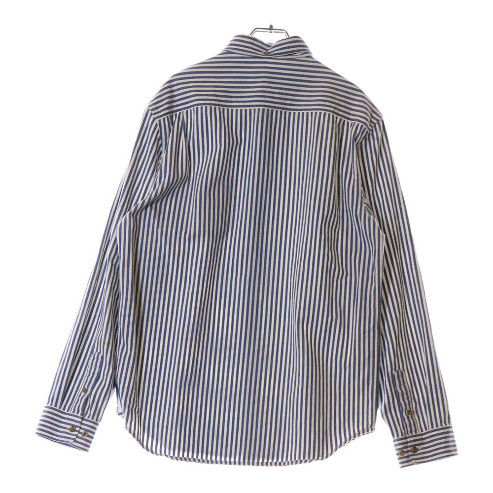 SUPREME(シュプリーム) 16SS Striped Denim Shirt ストライプドデニムシャツ リネン混 長袖BDシャツ ブルー/ホワイト