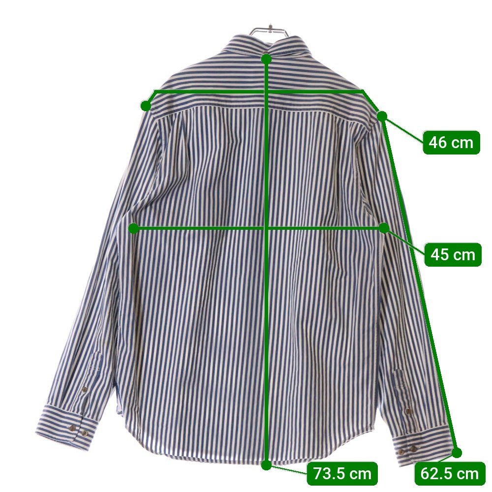 SUPREME(シュプリーム) 16SS Striped Denim Shirt ストライプドデニムシャツ リネン混 長袖BDシャツ ブルー/ホワイト