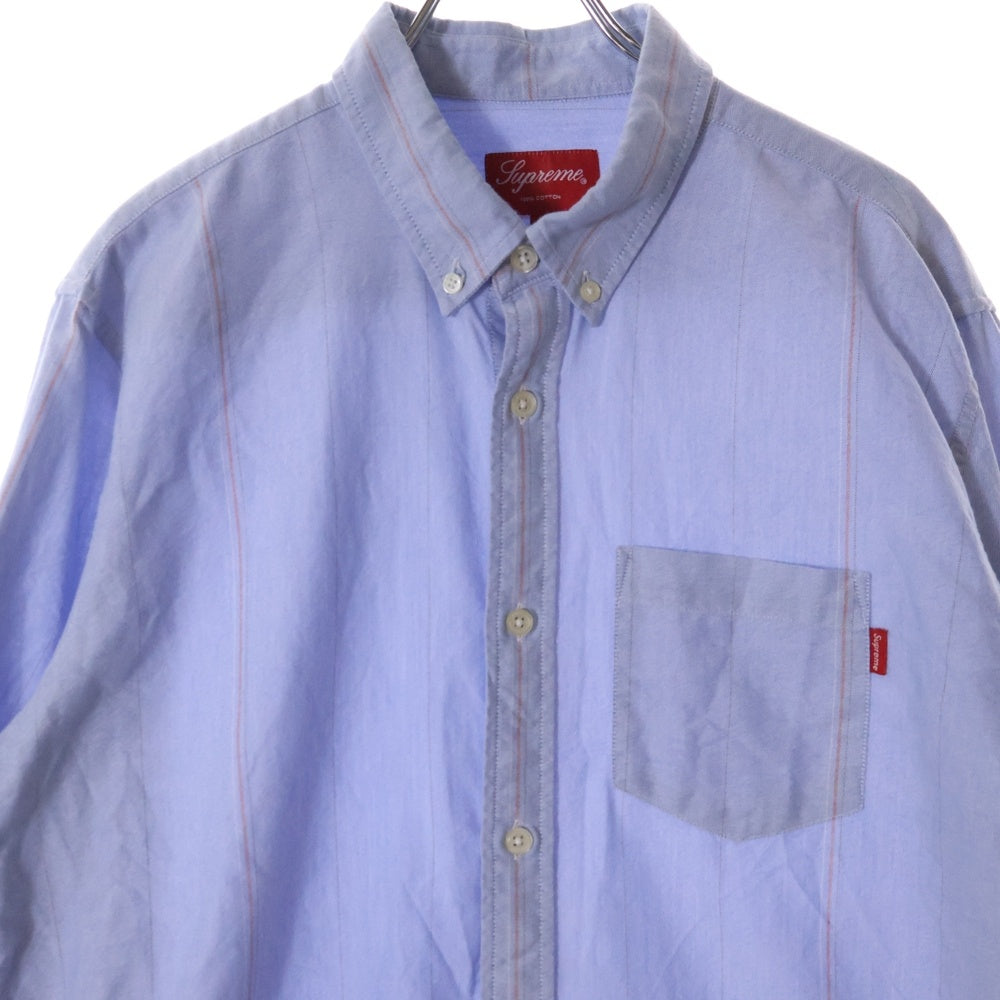 SUPREME(シュプリーム) Stripe L/S BD Shirt ストライプ柄 長袖ボタンダウンシャツ ブルー