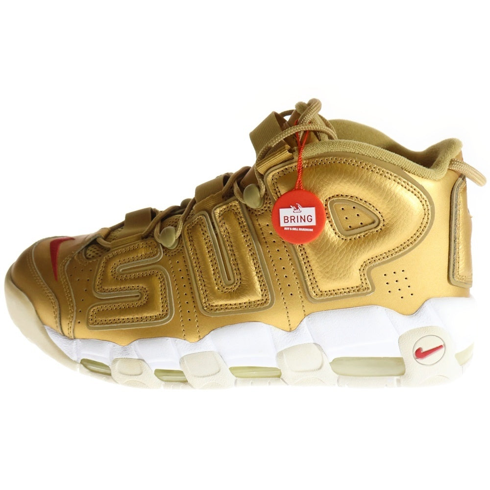 NIKE(ナイキ) 17SS ×SUPREME AIR MORE UPTEMPO METALLIC GOLD シュプリーム エアモアアップテンポ メタリックゴールド ハイカットスニーカー US10.5/28.5cm 902290-700