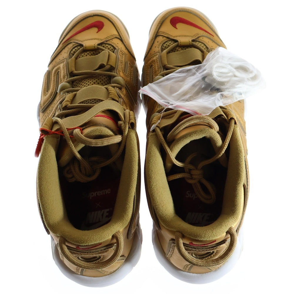 NIKE(ナイキ) 17SS ×SUPREME AIR MORE UPTEMPO METALLIC GOLD シュプリーム エアモアアップテンポ メタリックゴールド ハイカットスニーカー US10.5/28.5cm 902290-700
