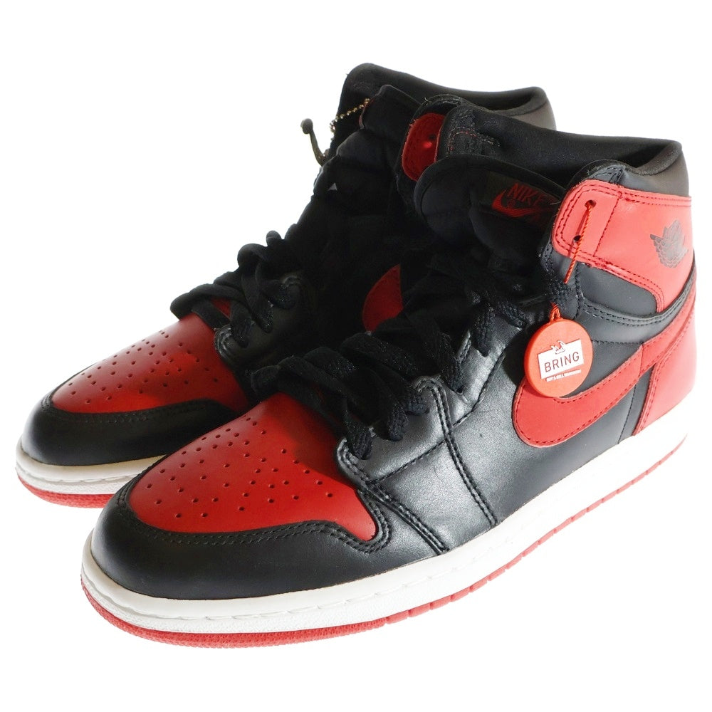 NIKE(ナイキ) 【観賞用 2001年製】 AIR JORDAN 1 RETRO HIGH BRED エアジョーダン1 ブレッド ハイカットスニーカー ブラック/レッド US8.5/26.5cm 136066-061