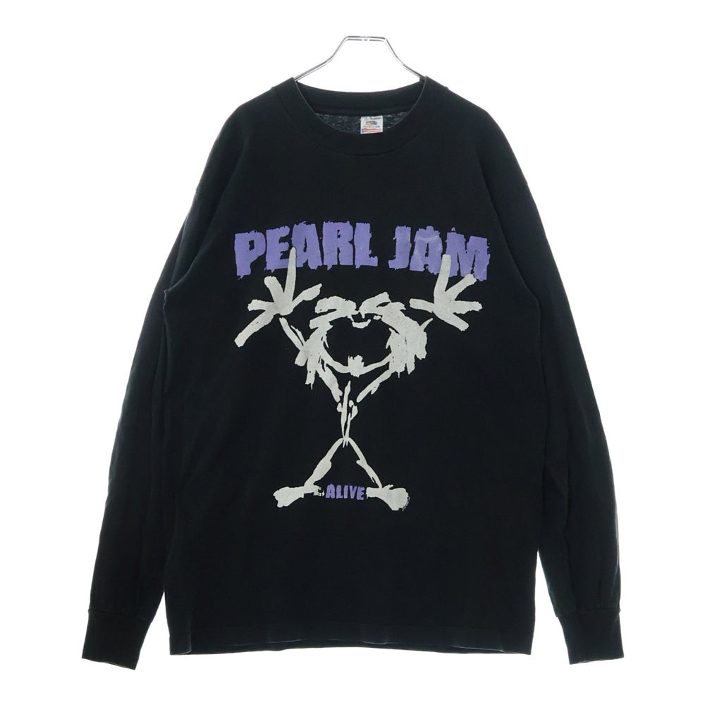 VINTAGE(ヴィンテージ) 90S VINTAGE PEARL JAM ALIVE FRUIT OF THE LOOM ヴィンテージ パールジャム アライブ クルーネック 長袖Tシャツ カットソー ブラック