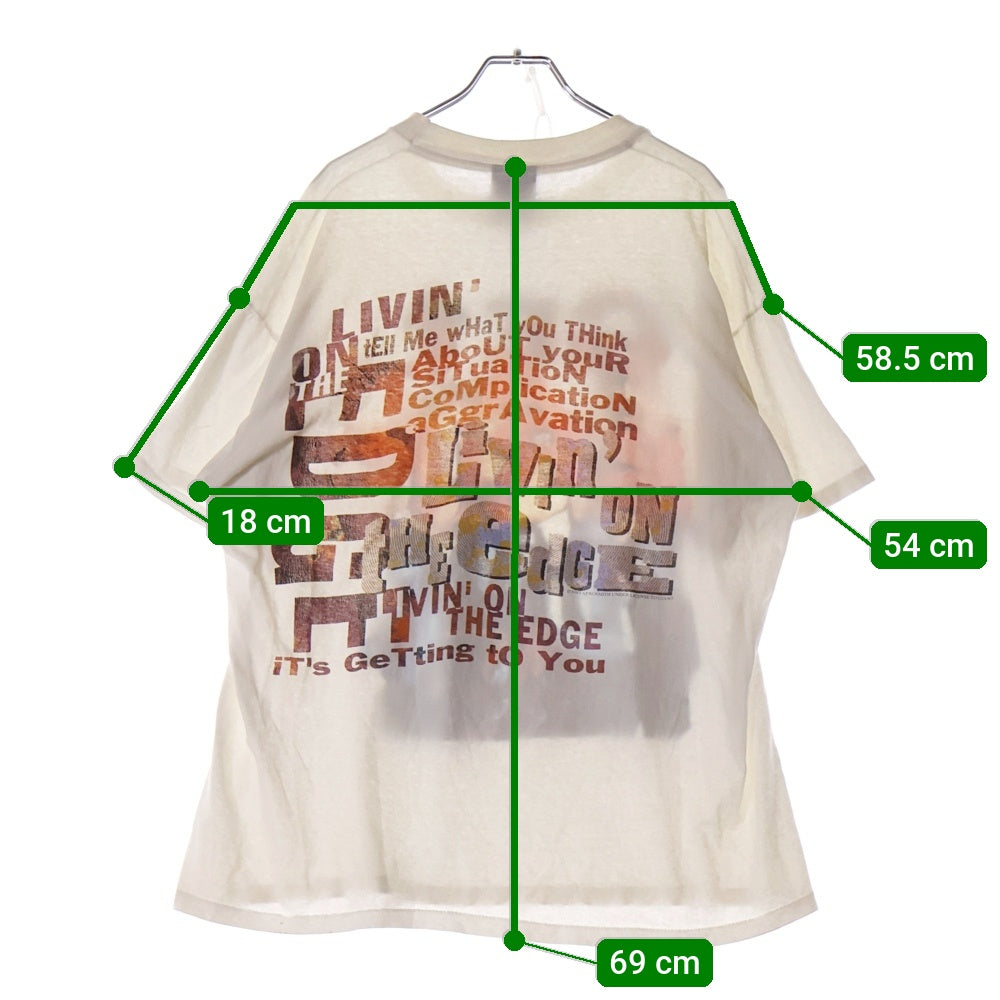 VINTAGE(ヴィンテージ) 90S VINTAGE AERO SMITH GET A GRIP GIANT ヴィンテージ エアロスミス ゲットアグリップ 両面プリント クルーネック 半袖Tシャツ カットソー ホワイト