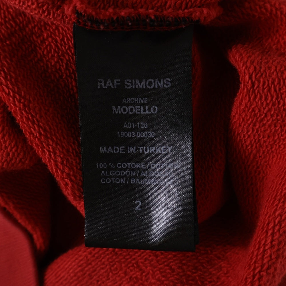 RAF SIMONS(ラフシモンズ) 21SS ARCHIVER REDUX テロ期 復刻 プルオーバー スウェット パーカー レッド A01-126