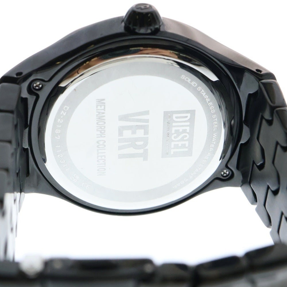 DIESEL(ディーゼル) VERT ヴェール ブラック サンレイダイヤル ステンレススティールブレスレット クォーツ 腕時計 ブラック DZ2187