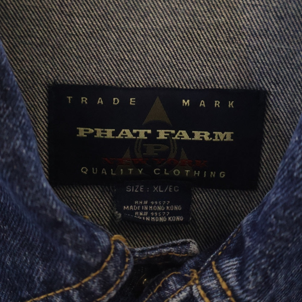 PHAT FARM(ファットファーム) 胸刺繍 デニムトラッカージャケット ジージャン インディゴ PJK92810
