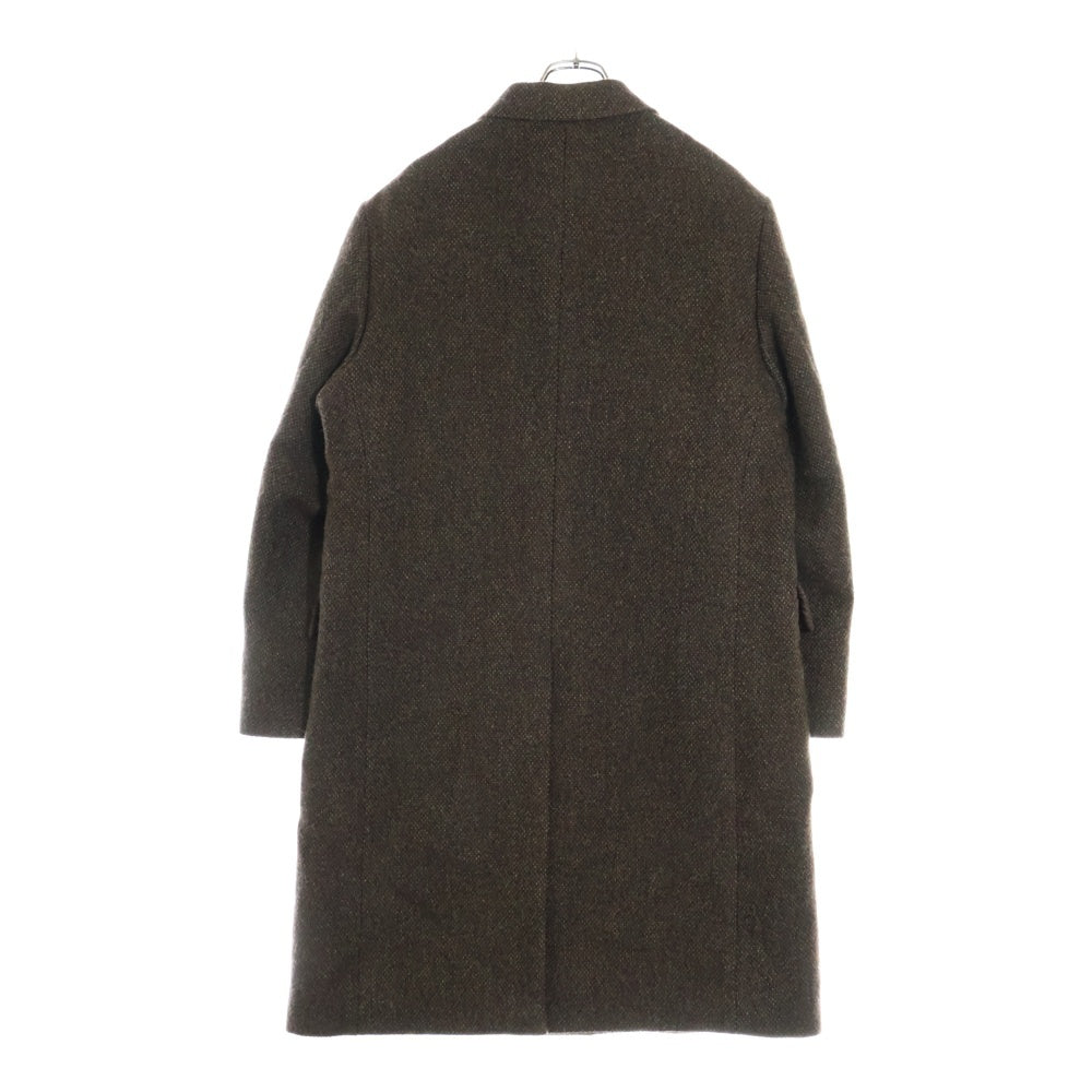 AURALEE(オーラリー) 24AW LAMA SHETLAND WOOL TWEED CHESTERFIELD COAT ラマ シェトランド ウール ツイード チェスター コート ブラウン A24AC01LS