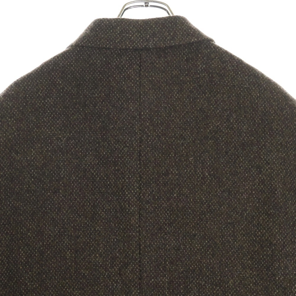 AURALEE(オーラリー) 24AW LAMA SHETLAND WOOL TWEED CHESTERFIELD COAT ラマ シェトランド ウール ツイード チェスター コート ブラウン A24AC01LS