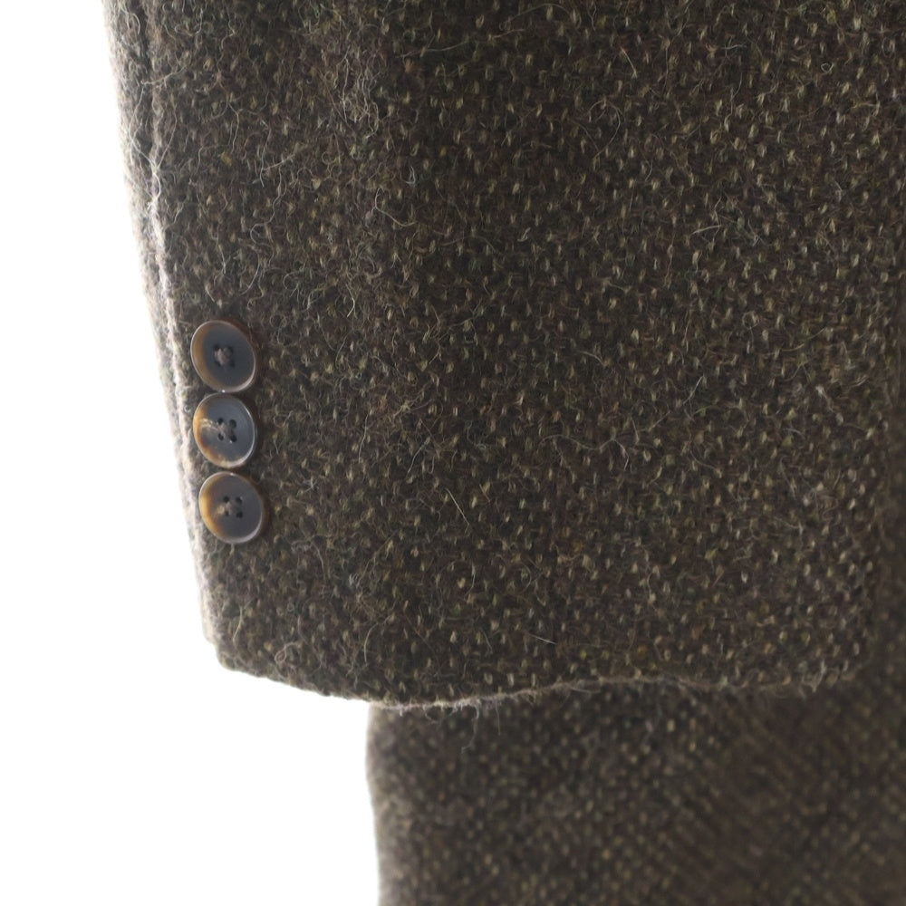AURALEE(オーラリー) 24AW LAMA SHETLAND WOOL TWEED CHESTERFIELD COAT ラマ シェトランド ウール ツイード チェスター コート ブラウン A24AC01LS