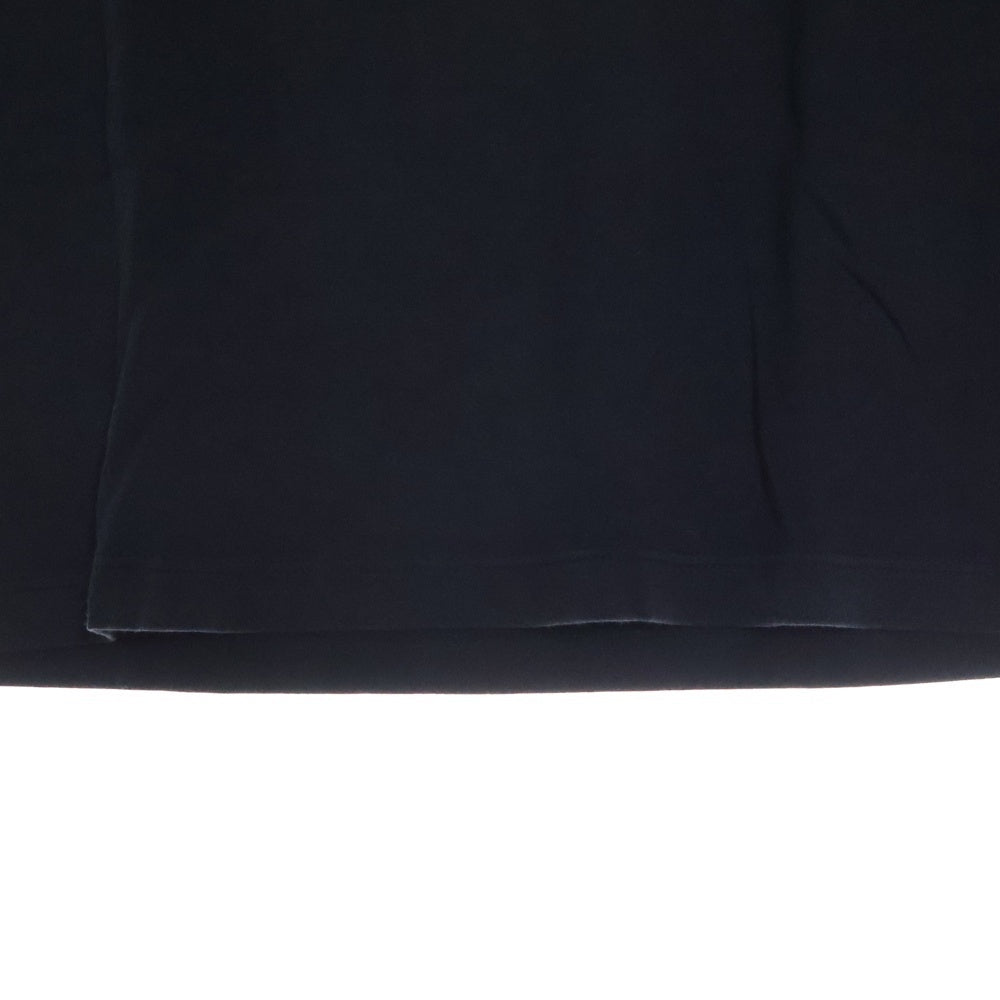 PRADA(プラダ) 15SS ナイロン切替 ラバーロゴ クルーネック半袖Tシャツ カットソー ネイビー SJM979 R151 710