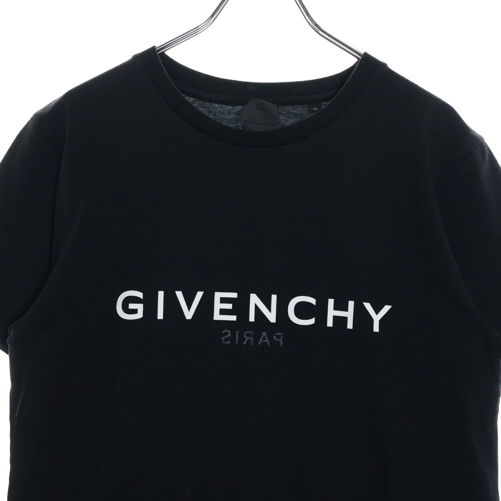 GIVENCHY(ジバンシィ) ロゴプリント クルーネック半袖Tシャツ カットソー キッズ ブラック H25324