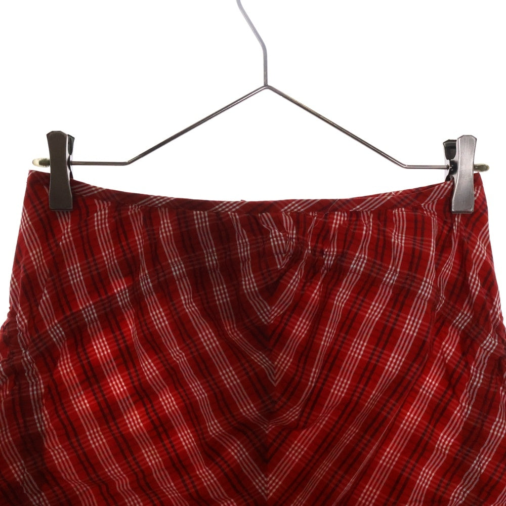 JUNYA WATANABE COMME des GARCONS(ジュンヤワタナベ コムデギャルソン) 03SS AD2002 フロント リボン デザイン チェック切替 マーメイド スカート レディース JI-S084