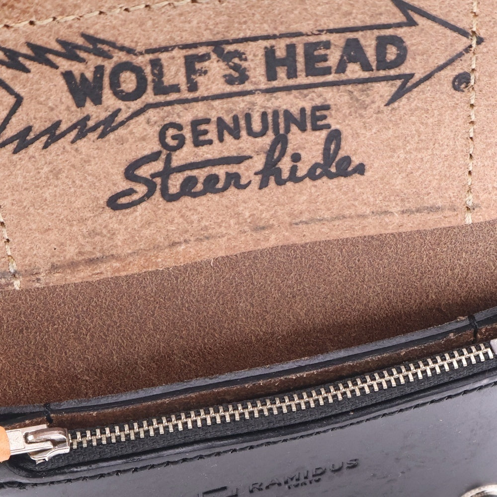 RAMIDUS(ラミダス) ×WOLF'S HEAD WALLET SHORT-1 ウルフズヘッド スタッズ レザー ショート ウォレット 財布 ブラック