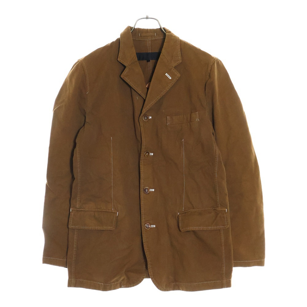COMME des GARCONS HOMME(コムデギャルソンオム) 03SS AD2002 フラワーペイント リバーシブル 4B コットン テーラードジャケット ブラウン HI-J023
