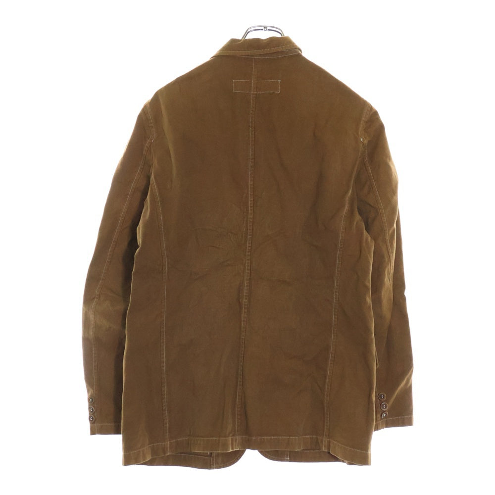 COMME des GARCONS HOMME(コムデギャルソンオム) 03SS AD2002 フラワーペイント リバーシブル 4B コットン テーラードジャケット ブラウン HI-J023