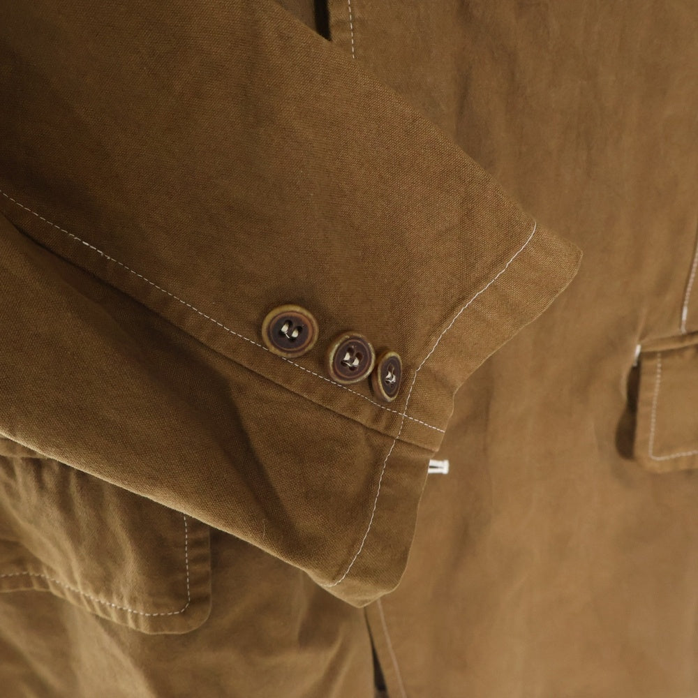 COMME des GARCONS HOMME(コムデギャルソンオム) 03SS AD2002 フラワーペイント リバーシブル 4B コットン テーラードジャケット ブラウン HI-J023
