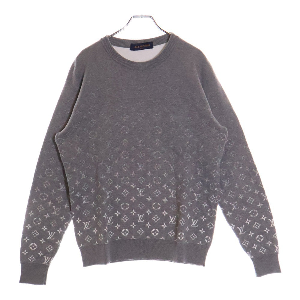 LOUIS VUITTON(ルイヴィトン) 21SS グラディエントモノグラム クルーネック コットンニット セーター グレー RM211Q USO HKN46W