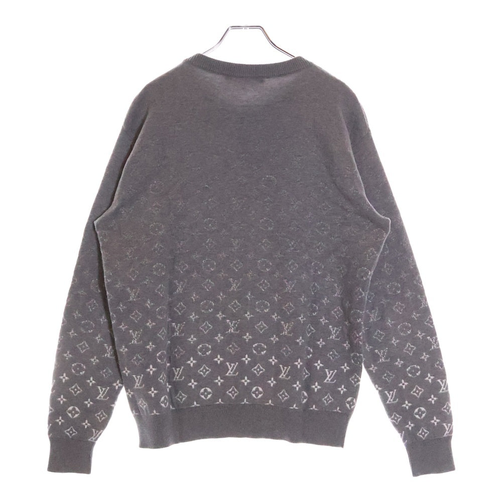 LOUIS VUITTON(ルイヴィトン) 21SS グラディエントモノグラム クルーネック コットンニット セーター グレー RM211Q USO HKN46W