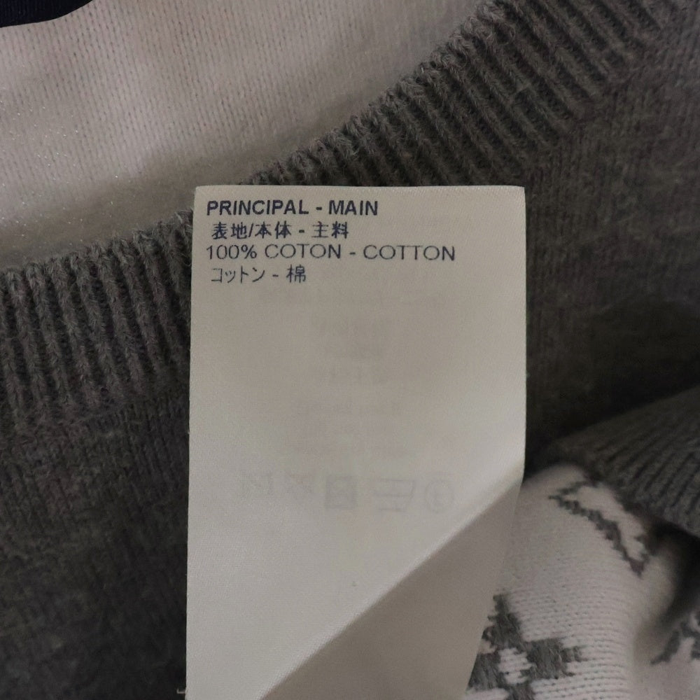 LOUIS VUITTON(ルイヴィトン) 21SS グラディエントモノグラム クルーネック コットンニット セーター グレー RM211Q USO HKN46W