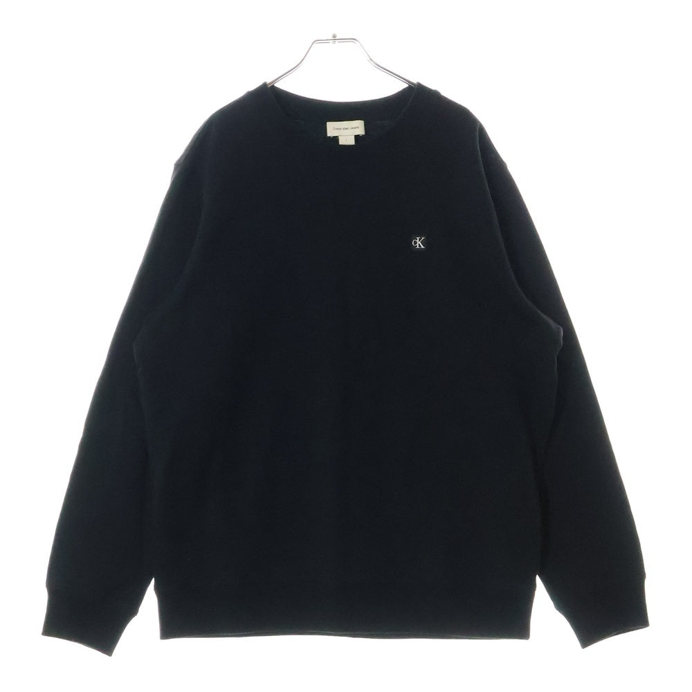 Calvin Klein(カルバンクライン) CK BADGE CREWNECK SWEATSHIRTS ロゴバッジ クルーネック スウェットシャツ ブラック J326966