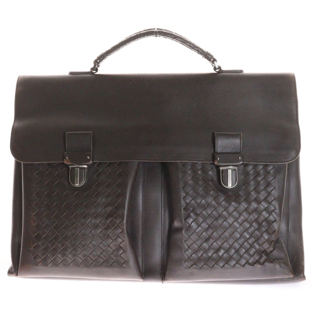 BOTTEGA VENETA(ボッテガヴェネタ) イントレチャート マルチポケット ブリーフケース ビジネスバッグ ブラウン