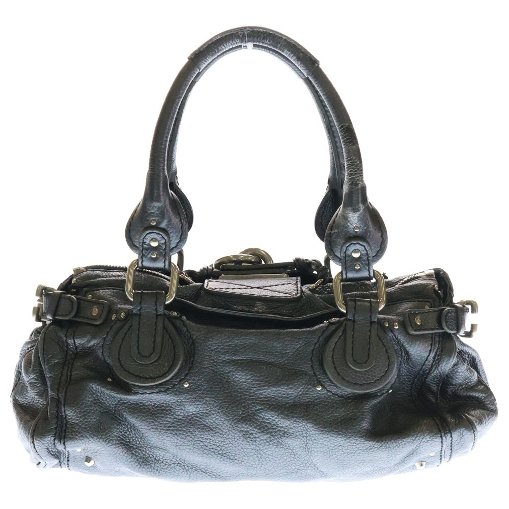 Chloe(クロエ) パディントン 南京錠 メタリック レザー ハンドバッグ シルバー 01-06-53