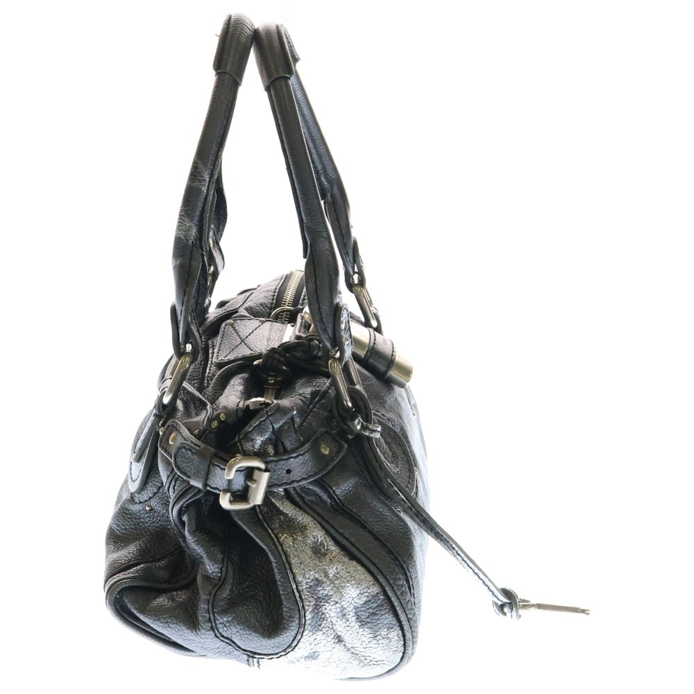Chloe(クロエ) パディントン 南京錠 メタリック レザー ハンドバッグ シルバー 01-06-53