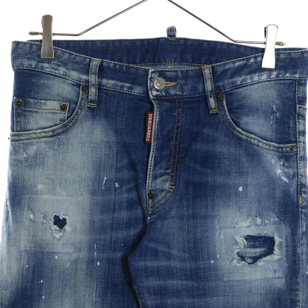 DSQUARED2(ディースクエアード) 21AW SKATER JEAN スケータージーンズ リペア加工 テーパード デニム パンツ インディゴ S74LB0953 S30342