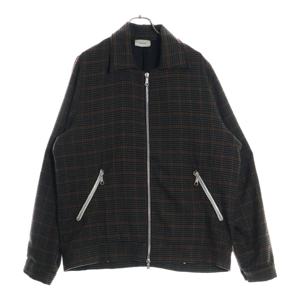 RHUDE(ルード) 千鳥格子柄 ダブルポケット ジップアップ ジャケット マルチ