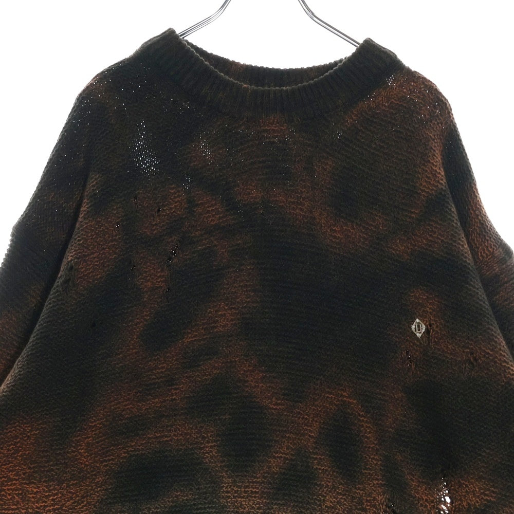 Children of the discordance(チルドレンオブザディスコーダンス) 5G HAND DIEING CN KNIT ハンドダイイング グラデーション ダメージ ニット セーター レッド/グリーン