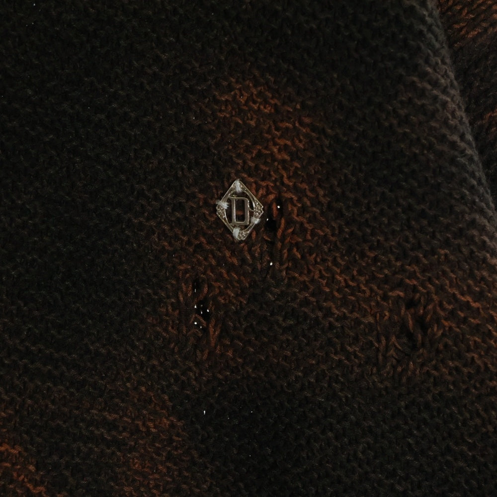 Children of the discordance(チルドレンオブザディスコーダンス) 5G HAND DIEING CN KNIT ハンドダイイング グラデーション ダメージ ニット セーター レッド/グリーン